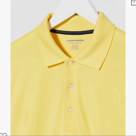 NWOT Amazon Essentials Men's Regular-fit Quick-Dry Golf Polo Shirt Yellow medium - Picture 2 of 9